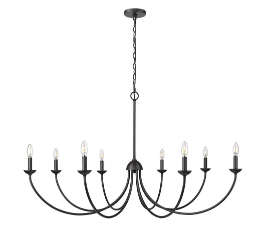Millennium - 12408-MB - Eight Light Chandelier - Huxley - Matte Black