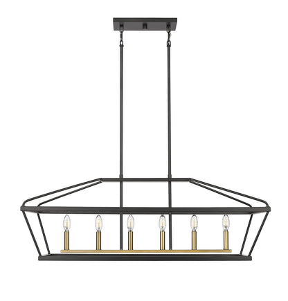 Millennium - 13406-MB/VB - Six Light Chandelier - Surrey - Matte Black / Vintage Brass