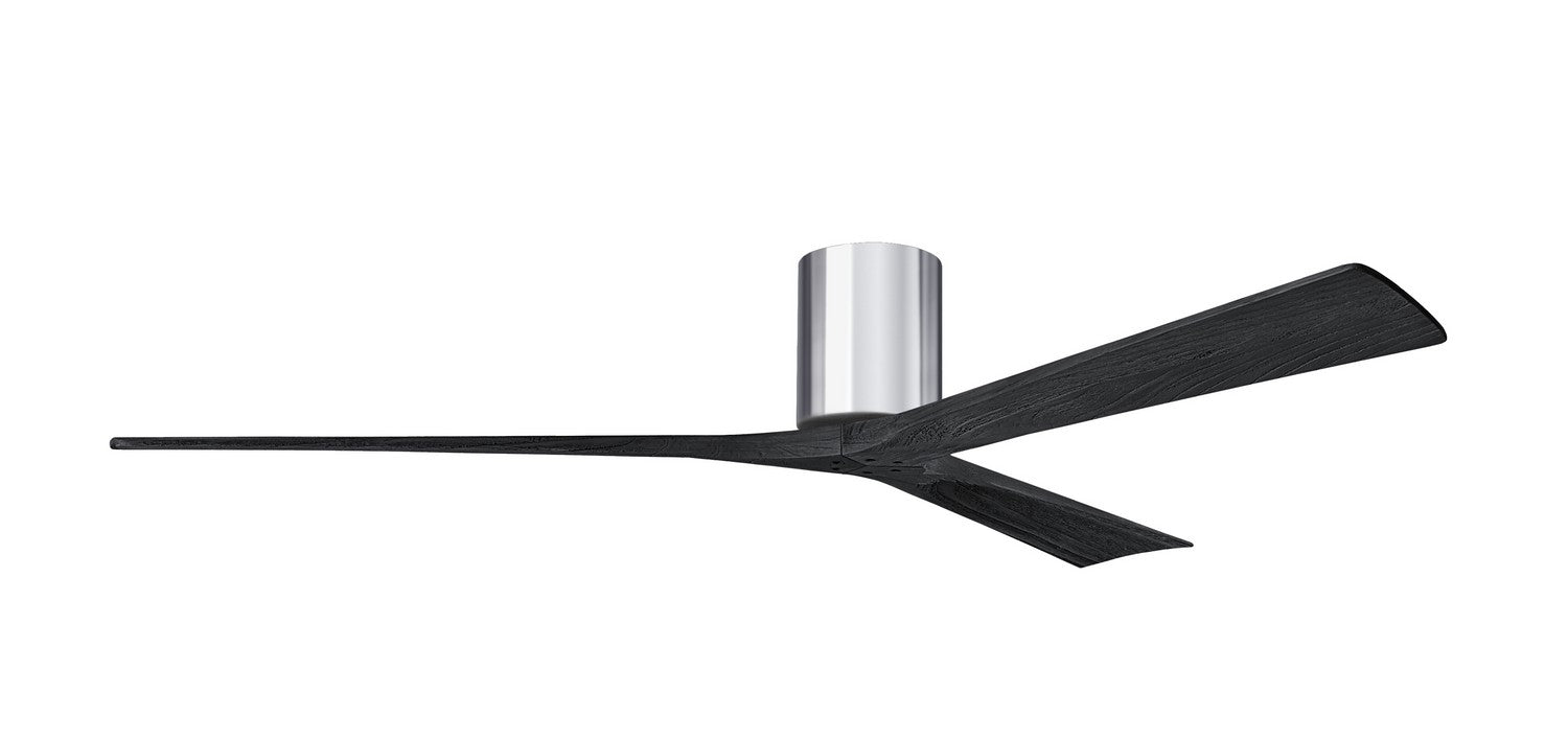Matthews Fan Company - IR3H-CR-BK-72 - 72"Ceiling Fan - Irene-3H - Polished Chrome