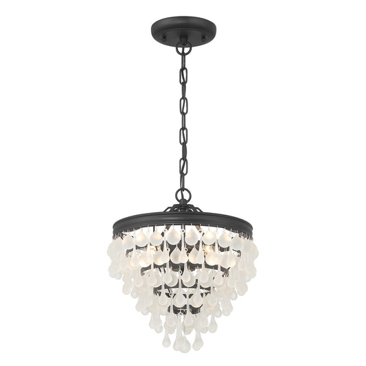 Crystorama - 130-MK-FR - Three Light Pendant - Calypso - Matte Black