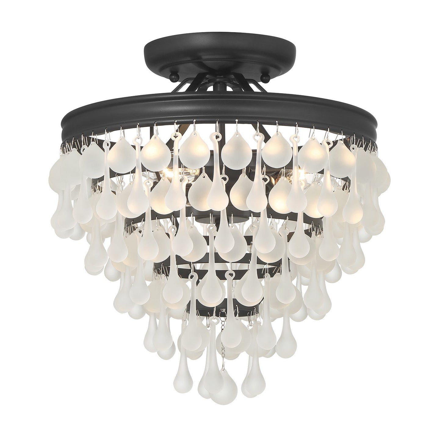 Crystorama - 130-MK-FR_CEILING - Three Light Semi Flush Mount - Calypso - Matte Black