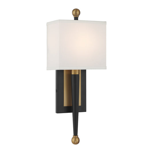 Crystorama - ARD-832-MK-VG - One Light Wall Sconce - Ardson - Matte Black + Vibrant Gold