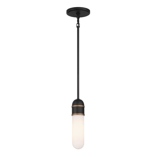 Crystorama - CAP-8511-MK-TG - LED Mini Pendant - Capsule - Matte Black + Textured Gold