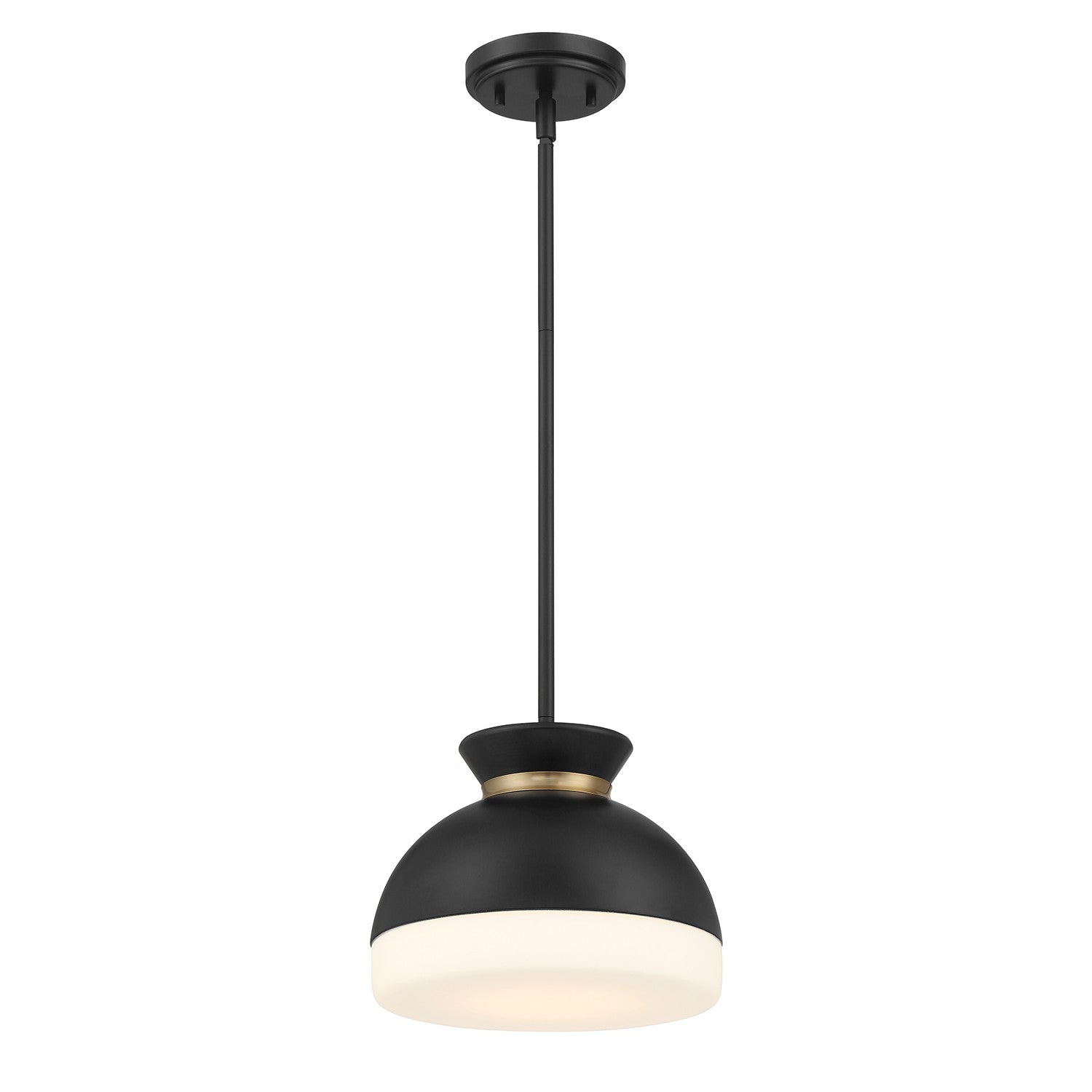 Crystorama - GID-4005-MK-VG - One Light Mini Pendant - Gidget - Matte Black + Vibrant Gold