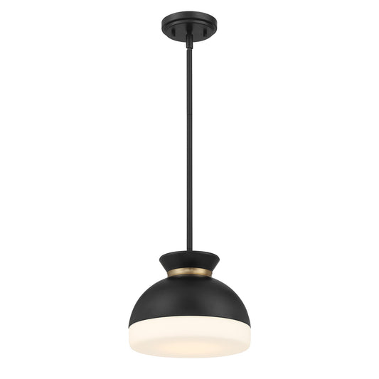 Crystorama - GID-4005-MK-VG - One Light Mini Pendant - Gidget - Matte Black + Vibrant Gold