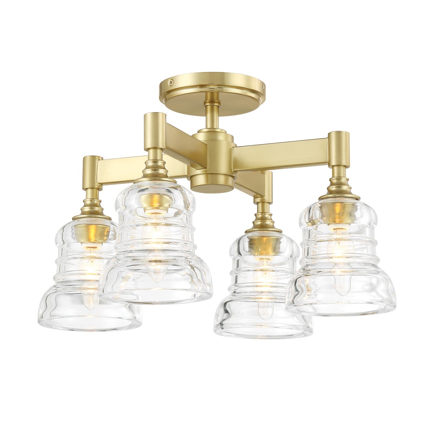 Crystorama - GRG-1045-AG - Four Light Semi Flush Mount - Gregory - Aged Brass