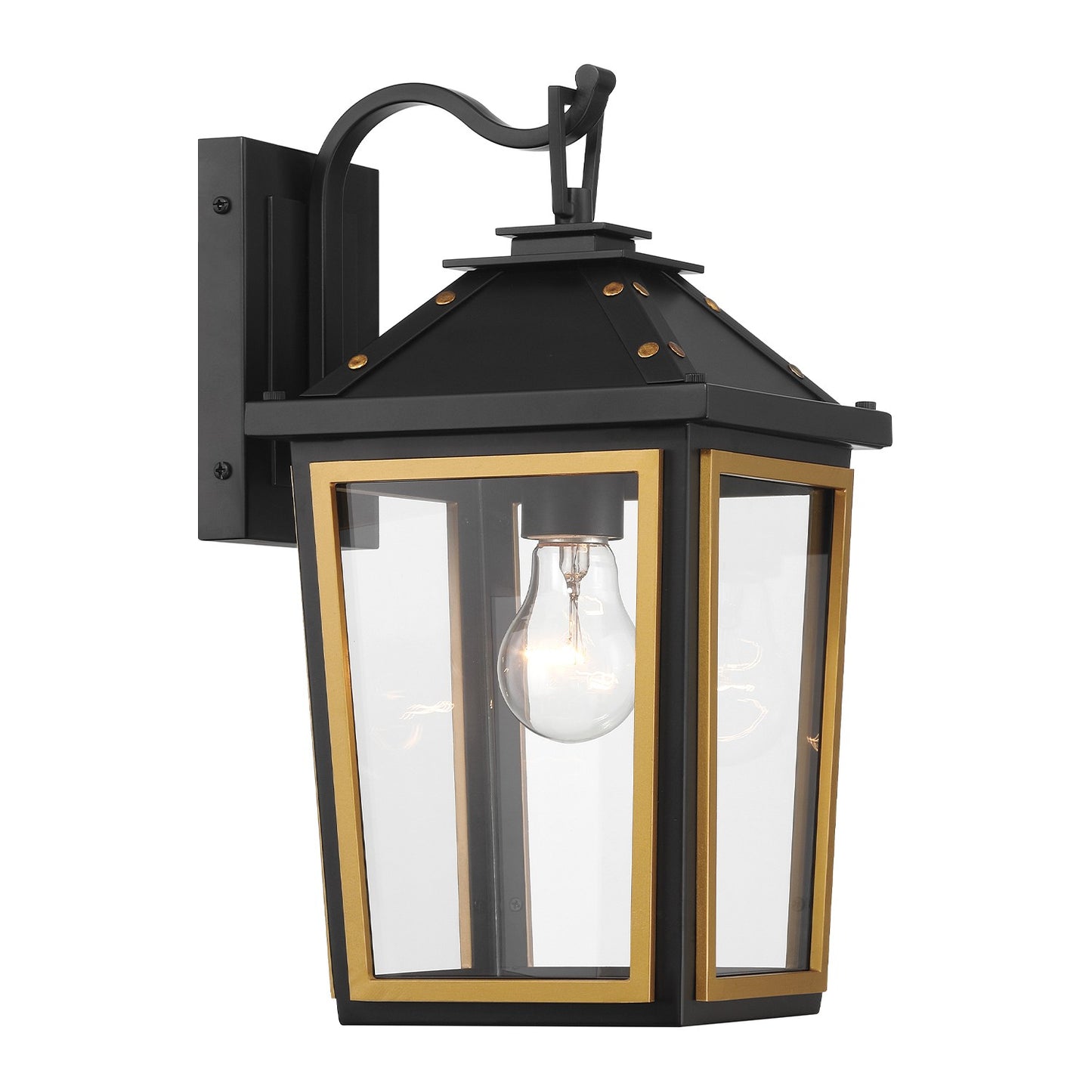 Crystorama - HAW-601-MK-TG - One Light Outdoor Wall Sconce - Hawkins - Matte Black + Textured Gold