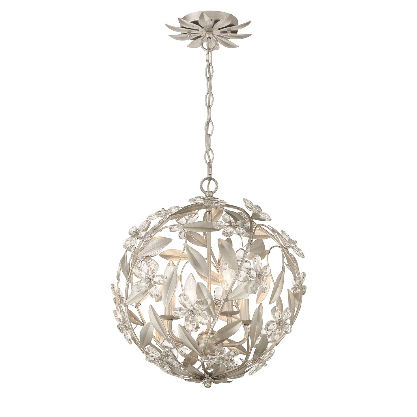Crystorama - MSL-314-SA - Four Light Pendant - Marselle - Antique Silver
