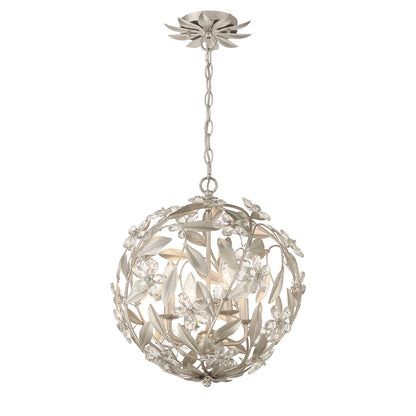 Crystorama - MSL-314-SA - Four Light Pendant - Marselle - Antique Silver