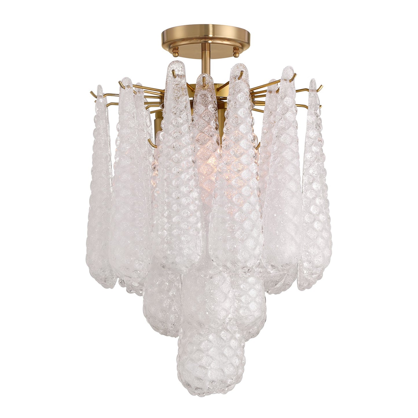 Crystorama - OLL-6004-AG-CL_CEILING - Four Light Semi Flush Mount - Ollie - Aged Brass