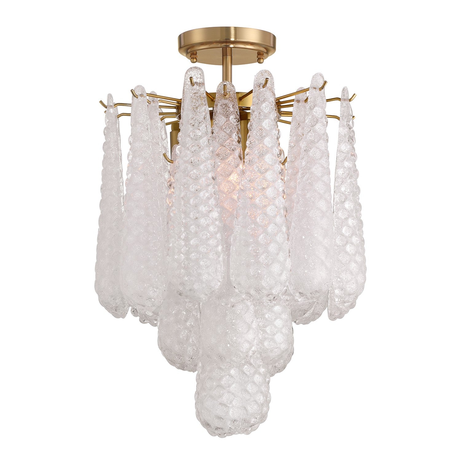 Crystorama - OLL-6004-AG-CL_CEILING - Four Light Semi Flush Mount - Ollie - Aged Brass