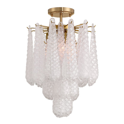 Crystorama - OLL-6004-AG-CL_CEILING - Four Light Semi Flush Mount - Ollie - Aged Brass