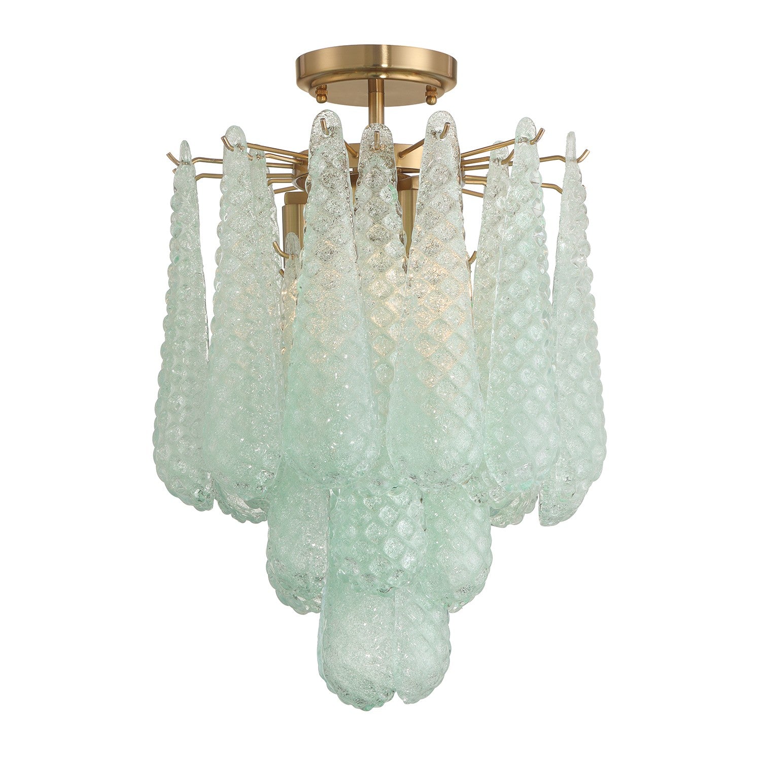 Crystorama - OLL-6004-AG-GR_CEILING - Four Light Semi Flush Mount - Ollie - Aged Brass