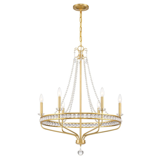 Crystorama - SEV-1806-AG - Six Light Chandelier - Seville - Aged Brass