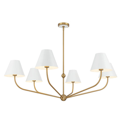 Crystorama - XAV-B9319-VG-WH - Six Light Chandelier - Xavier - Vibrant Gold