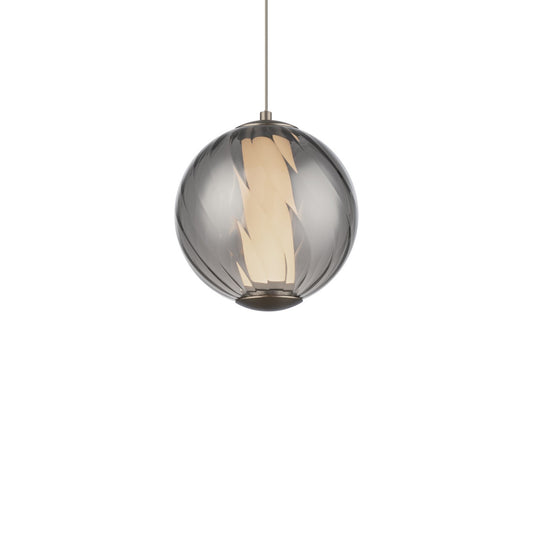 Modern Forms - PD-32507-27-SM/BN - LED Mini Pendant - Swirly - Smoke Glass/Brushed Nickel