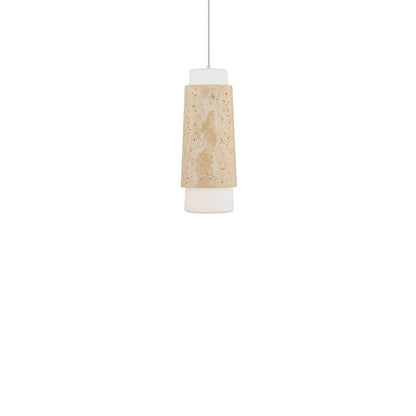 Modern Forms - PD-5513-30-WV/AB - LED Mini Pendant - Chauncey - Beige Travertine/Aged Brass