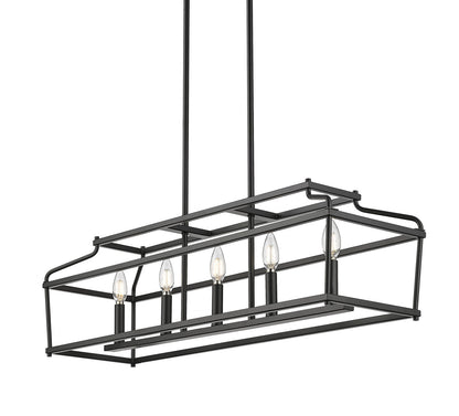 Millennium - 19105-MB - Five Light Chandelier - Nellita - Matte Black
