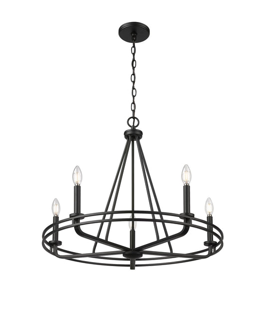 Millennium - 21605-MB - Five Light Chandelier - Jody - Matte Black