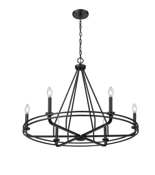 Millennium - 21606-MB - Six Light Chandelier - Jody - Matte Black
