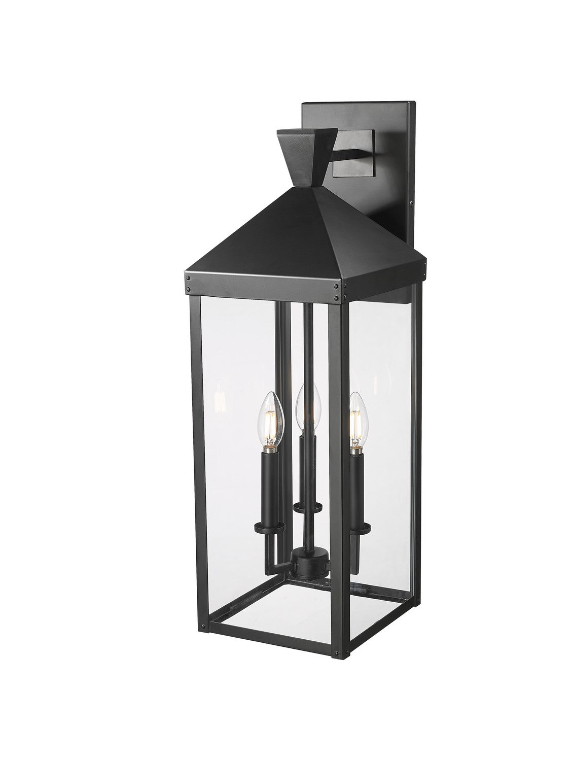 Millennium - 22903-PBK - Three Light Outdoor Wall Sconce - Yates - PaintedÂ Black