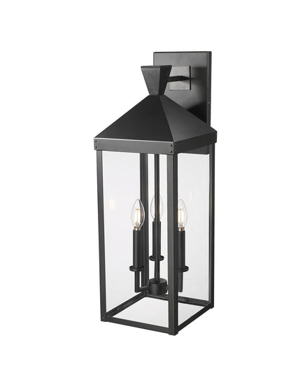 Millennium - 22903-PBK - Three Light Outdoor Wall Sconce - Yates - PaintedÂ Black