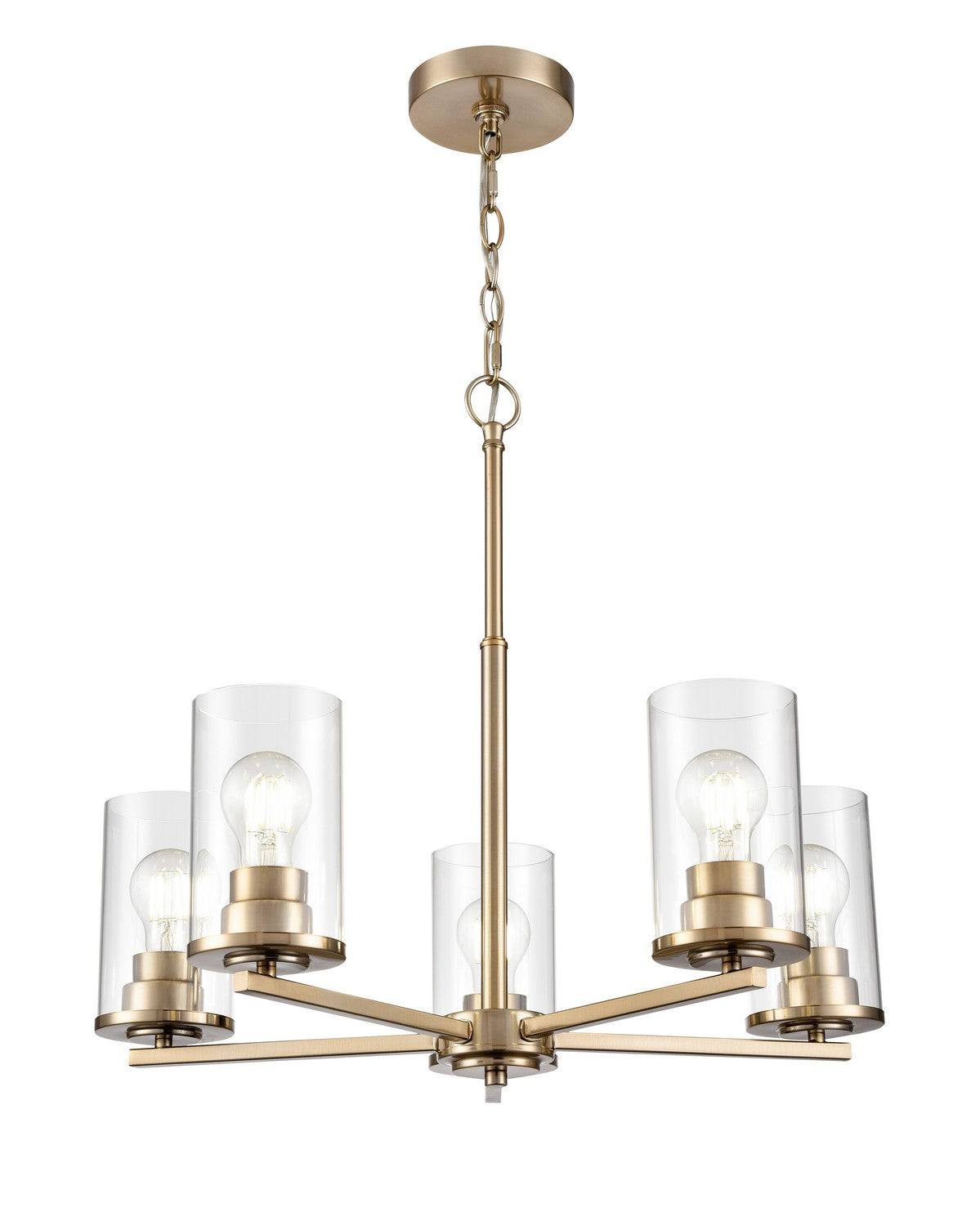 Millennium - 2715-MG - Five Light Chandelier - Verlana - Modern Gold