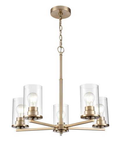 Millennium - 2715-MG - Five Light Chandelier - Verlana - Modern Gold
