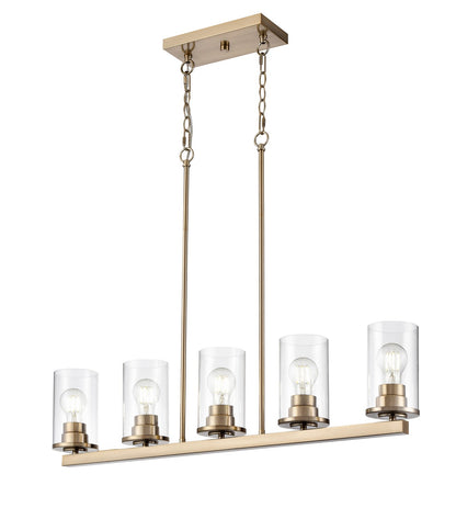 Millennium - 2725-MG - Five Light Chandelier - Verlana - Modern Gold