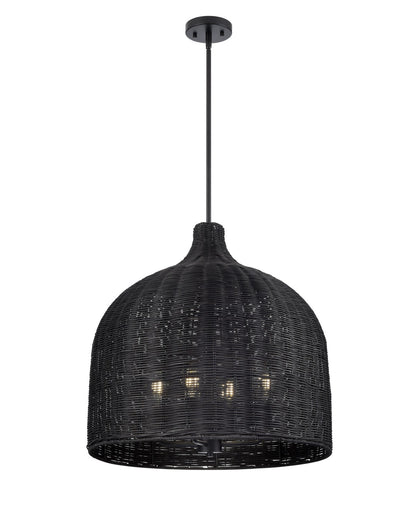 Millennium - 9027-MB - Four Light Pendant - Elise - Matte Black