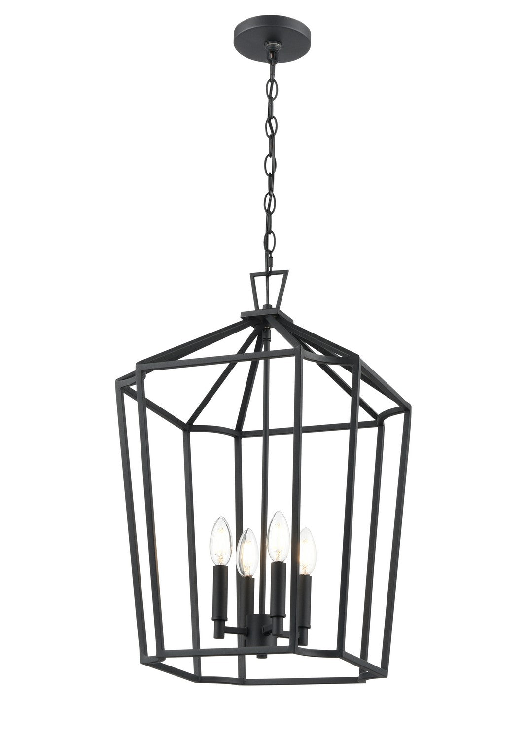 Millennium - 91804-TBK - Four Light Chandelier - Hylena - Textured Black