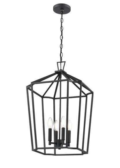 Millennium - 91804-TBK - Four Light Chandelier - Hylena - Textured Black