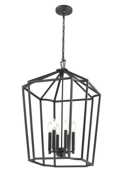 Millennium - 91806-TBK - Six Light Chandelier - Hylena - Textured Black