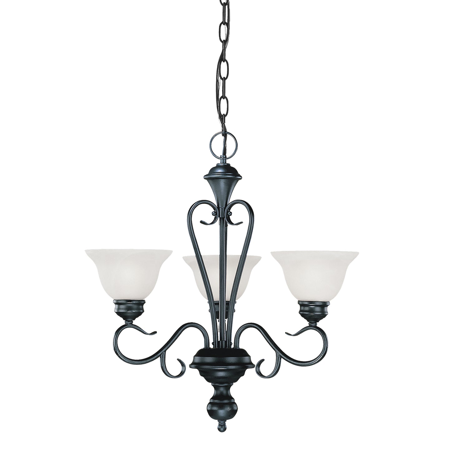 Millennium - 673-BK - Three Light Chandelier - Devonshire - Black