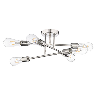 Decco Six Light Semi-Flush Mount