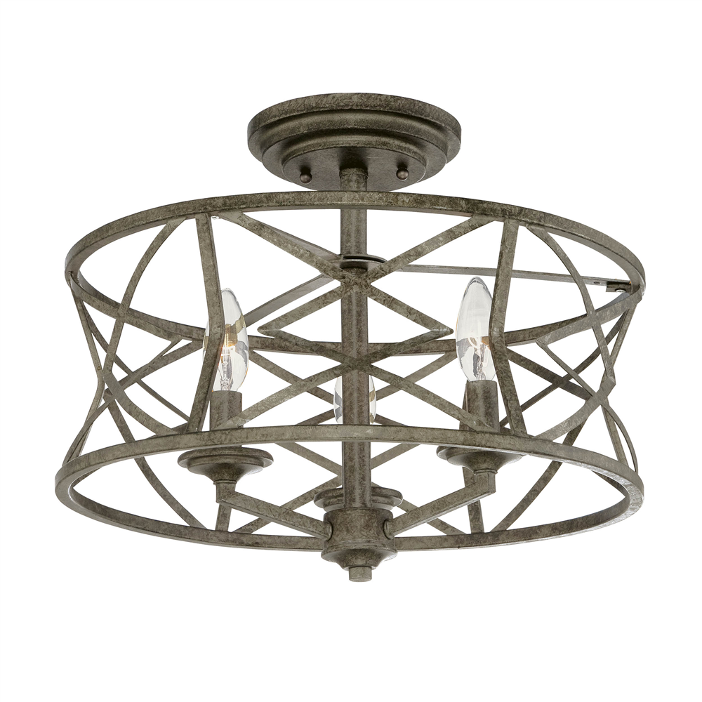 Lakewood Three Light Semi-Flush Mount
