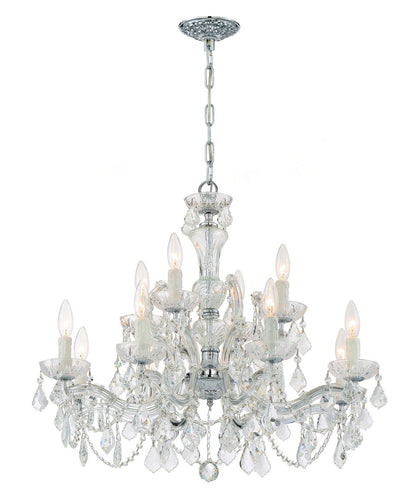 Crystorama - 4479-CH-CL-SAQ - 12 Light Chandelier - Maria Theresa - Polished Chrome
