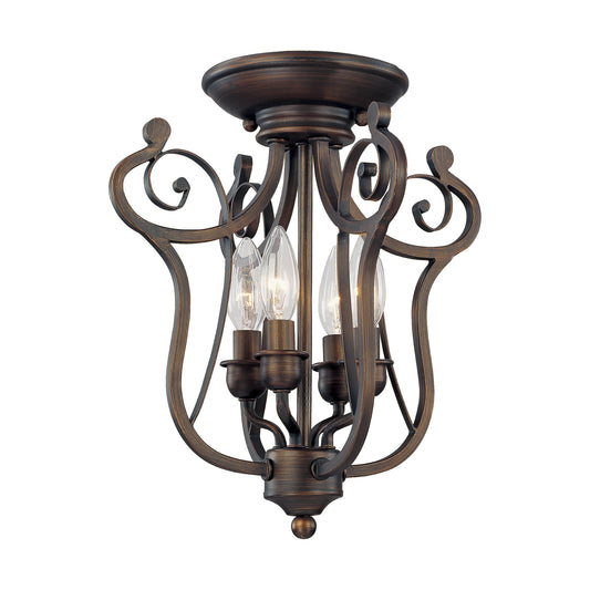 Millennium - 1144-RBZ - Four Light Semi-Flush Mount - Chateau - Rubbed Bronze