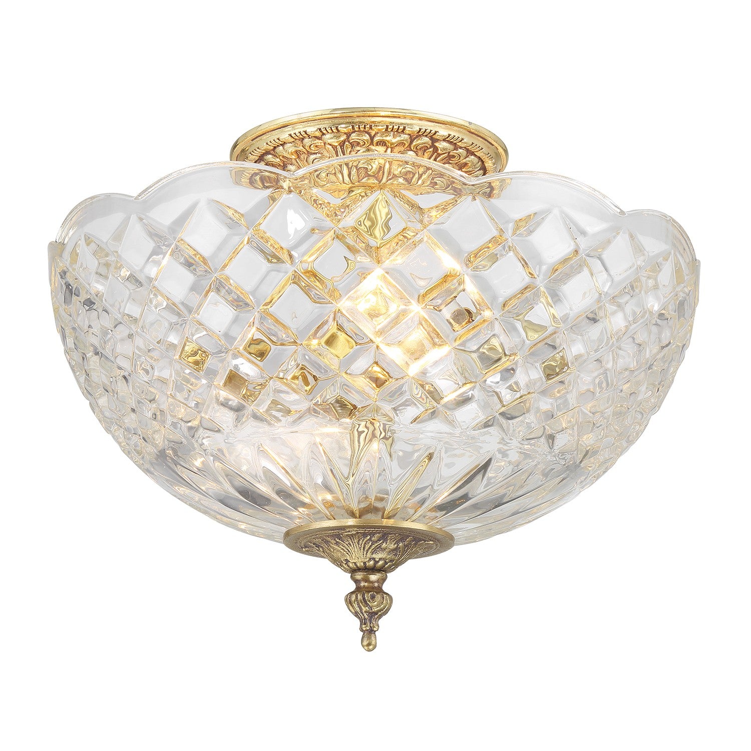 Crystorama - 66-CT-OB - Two Light Semi Flush Mount - Milton - Olde Brass