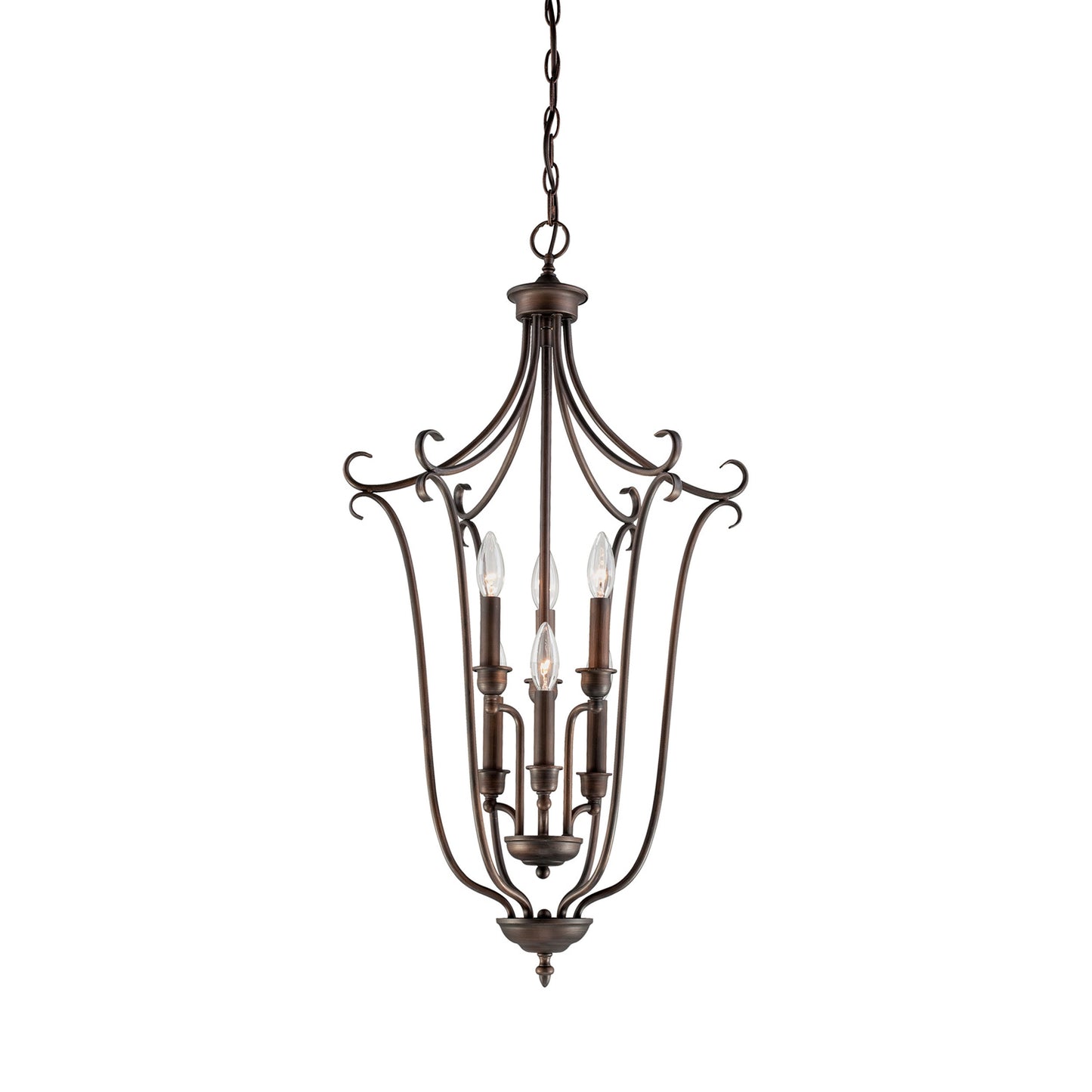 Millennium - 1336-RBZ - Six Light Pendant - Fulton - Rubbed Bronze
