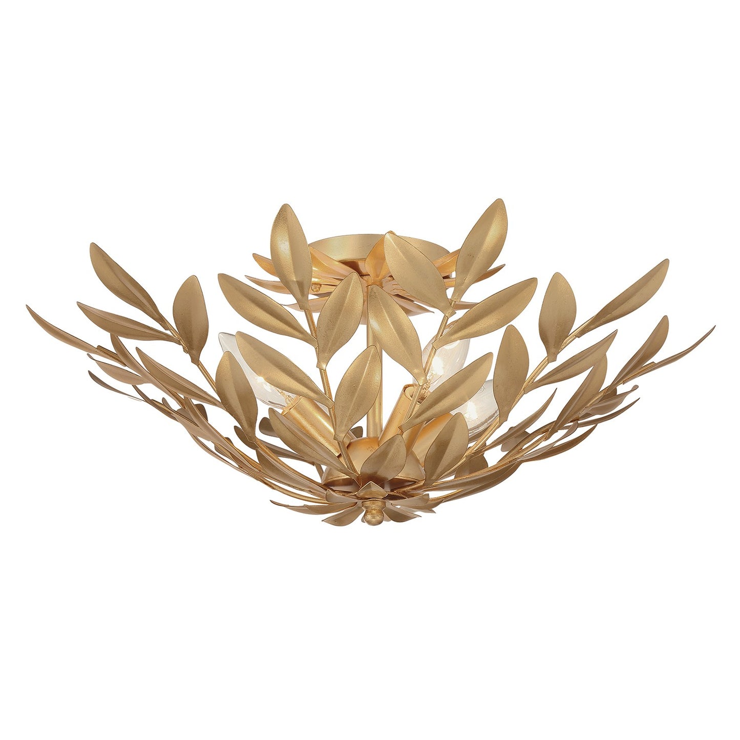 Crystorama - 560-GA - Four Light Semi Flush Mount - Broche - Antique Gold