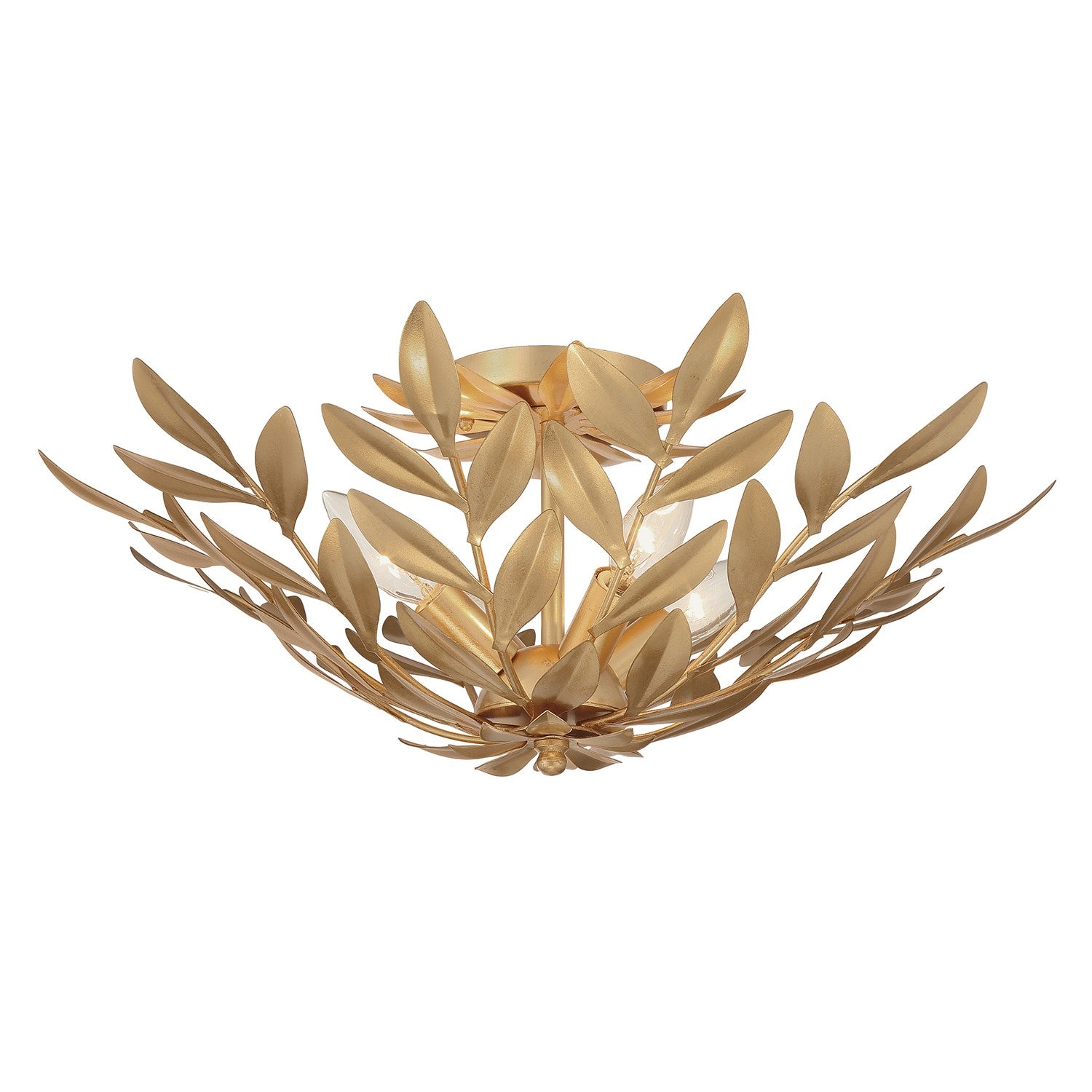 Crystorama - 560-GA - Four Light Semi Flush Mount - Broche - Antique Gold