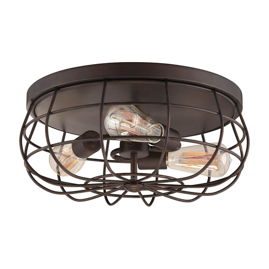 Millennium - 5323-RBZ - Three Light Flushmount - Neo-Industrial - Rubbed Bronze