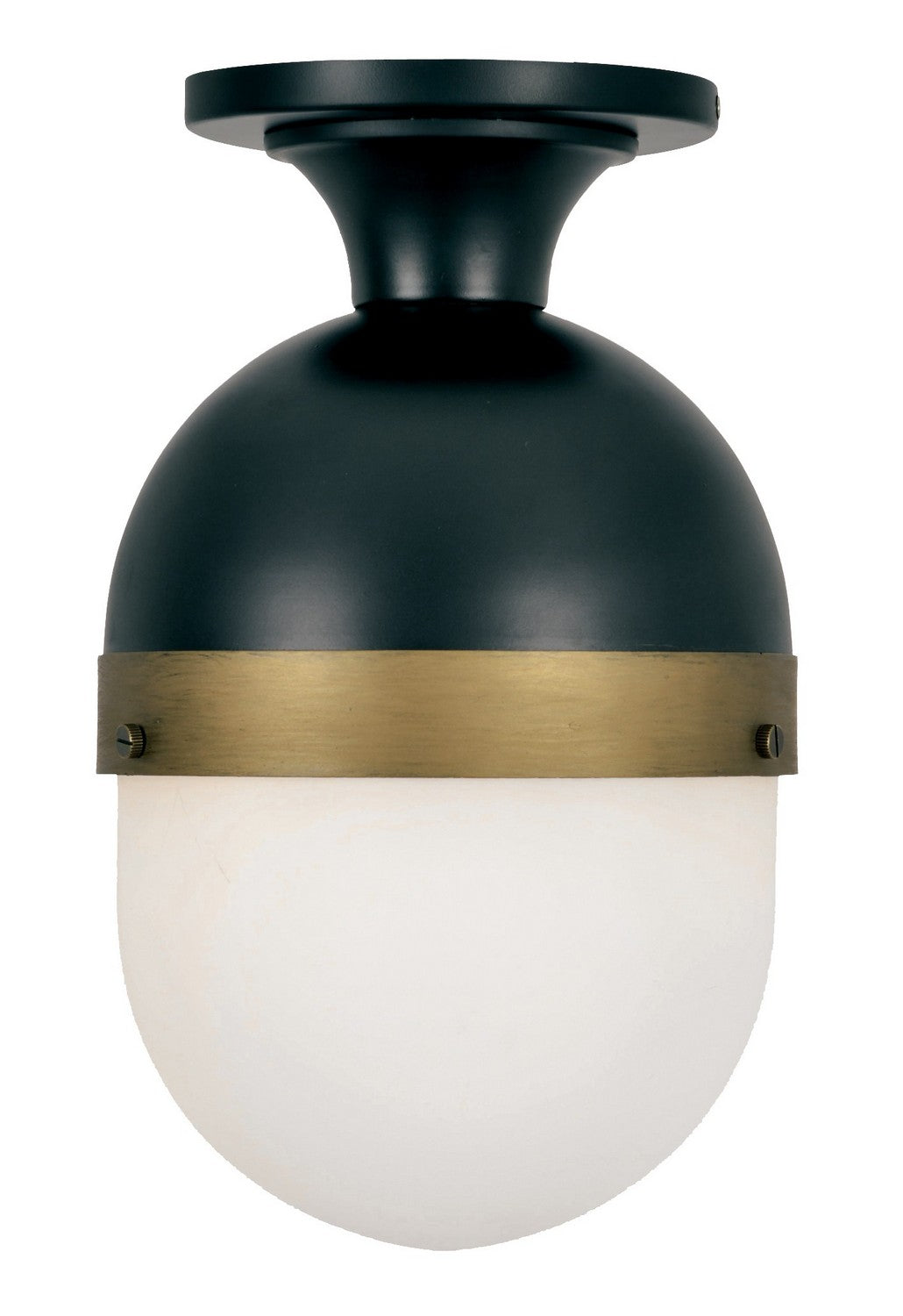 Crystorama - CAP-8500-MK-TG - One Light Outdoor Semi Flush Mount - Capsule - Matte Black + Textured Gold