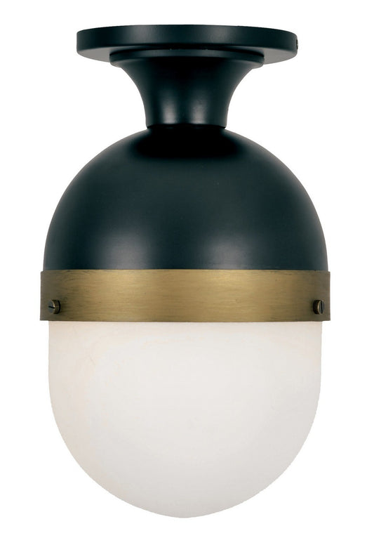 Crystorama - CAP-8500-MK-TG - One Light Outdoor Semi Flush Mount - Capsule - Matte Black + Textured Gold