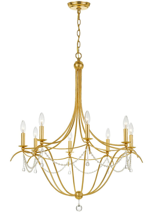 Crystorama - 428-GA - Eight Light Chandelier - Metro - Antique Gold