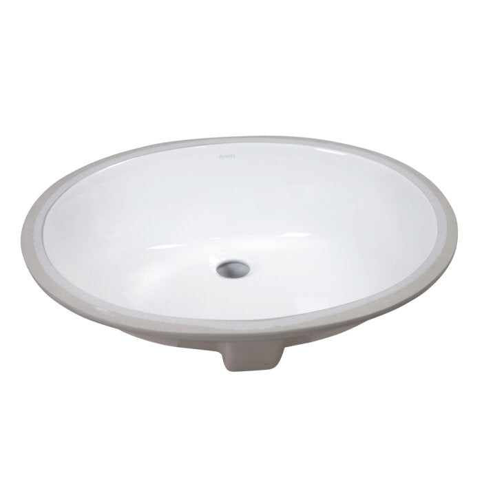 Ruvati Undermount Bathroom Vanity Sink White Oval Porcelain Ceramic with Overflow
