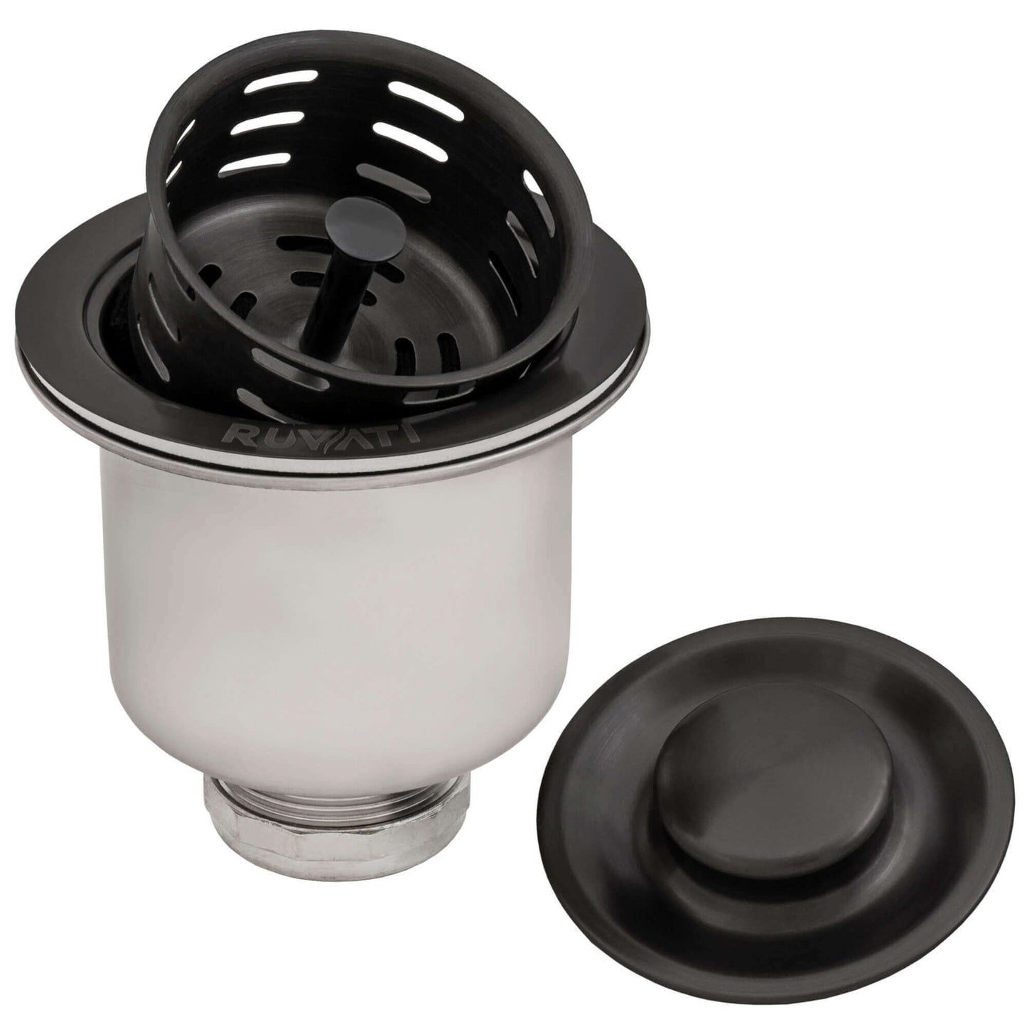 Ruvati Deep Basket Strainer Drain for Kitchen Sinks all Metal 3-1/2 inch