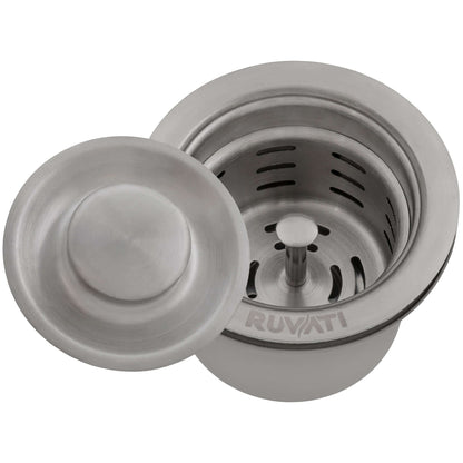 Ruvati Deep Basket Strainer Drain for Kitchen Sinks all Metal 3-1/2 inch
