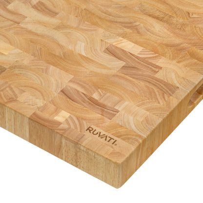 Ruvati 17 x 16 x 2 Inch Thick End-Grain Butcher Block Solid Wood Large Cutting Board